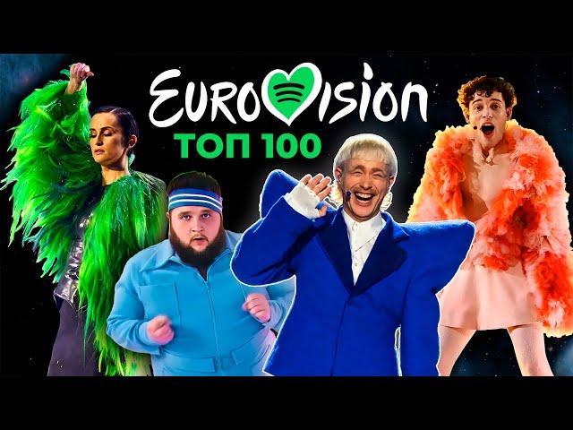 ТОП 100 ПЕСЕН ЕВРОВИДЕНИЯ 1956-2024 по ПРОСЛУШИВАНИЯМ в SPOTIFY | Eurovision Song Concert