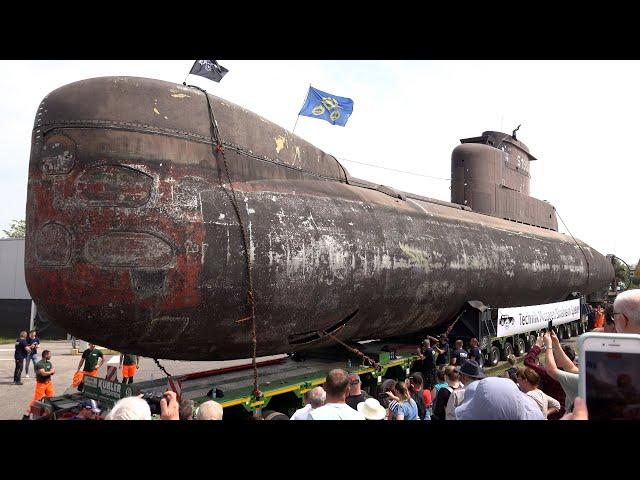 Das U-Boot U17 / Ankunft in Speyer und Transport ins Technik-Museum  4K Video