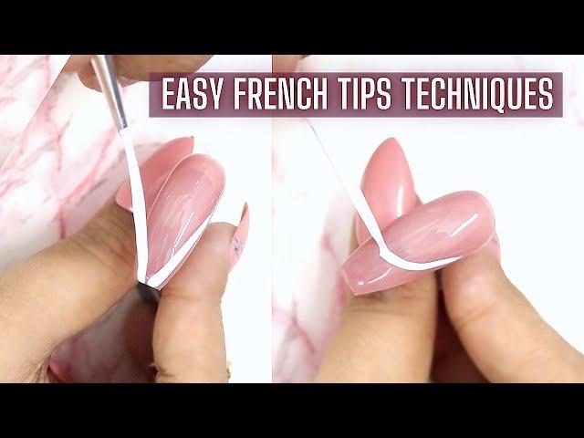 V-Tip French Nails | French Nail Art With Gel Polish | French Tip Nails Tutorial