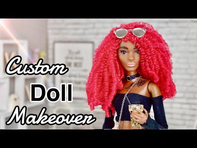 Custom Barbie Doll Makeover Transformation - Reroot| Repaint| Tattoo| Nails & more!