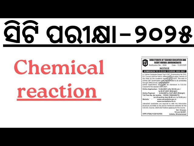 CHEMICAL REACTIONS AND EQUATIONS in 30 Minutes    Mind Map Series for CT 2025 I BED 2025 I OTET JT I