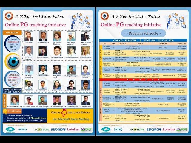 Cornea Session 2, Day 10, online PG teaching initiative