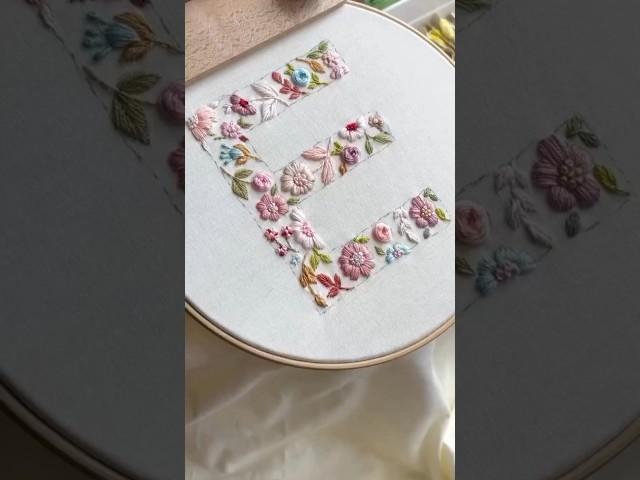 easy beautiful hand embroidery design of letter E #simple embroidery designs#