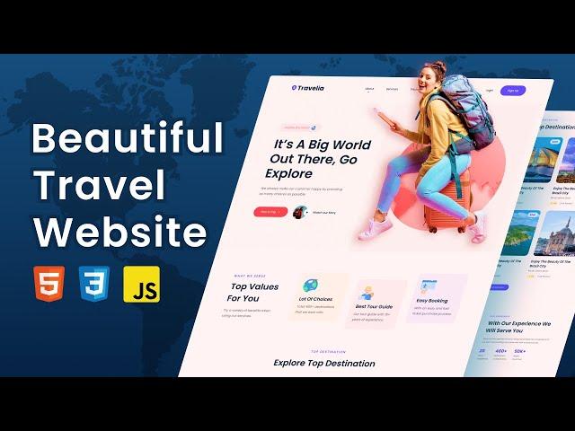 How to Build Travel Website From Scratch Using HTML CSS JavaScript