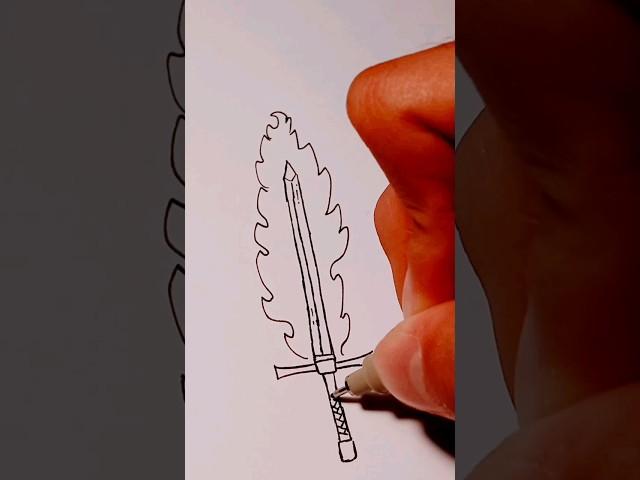 Drawing a Flaming Long Sword!              #drawings #sketching