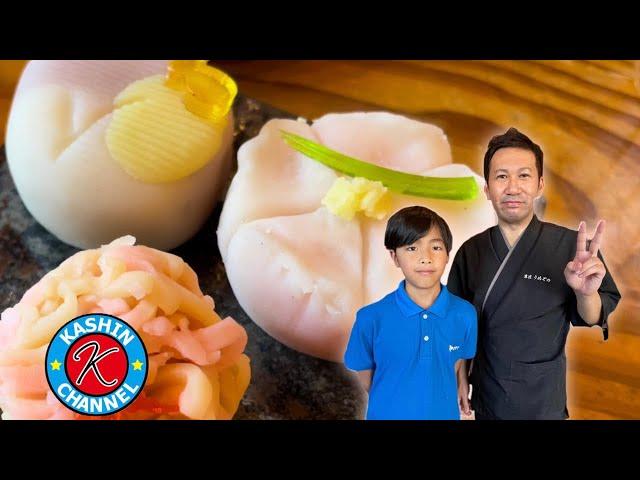 Making Japanese edible art Wagashi - Nerikiri   [Kashin Channel]