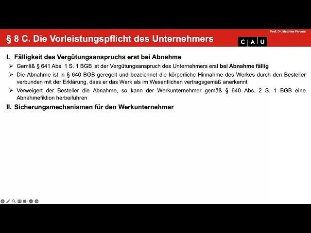 Schuldrecht BT – Folge 22 (Werkvertragsrecht: Pfandrecht, Gefahrtragung, Mitwirkungsobliegenheiten)