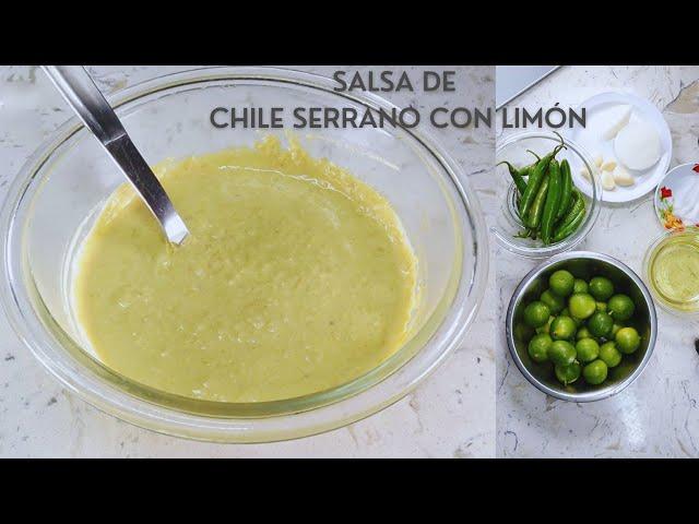 SERRANO CHILI AND LEMON SAUCE, perfect for TACOS. SUPER EASY TO MAKE... creamy and delicious.