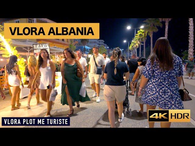 VLORA PLOT ME TURISTE & VIZITORE, LUNGOMARE SUMMER WALKING TOUR, 5 GUSHT 2024 [4K HDR]