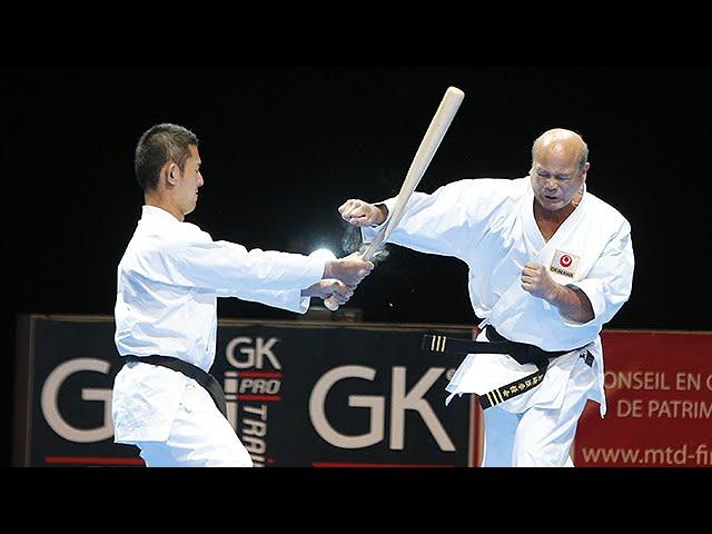 Okinawan Karate break a baseball bat in front of 10 000 spectators !