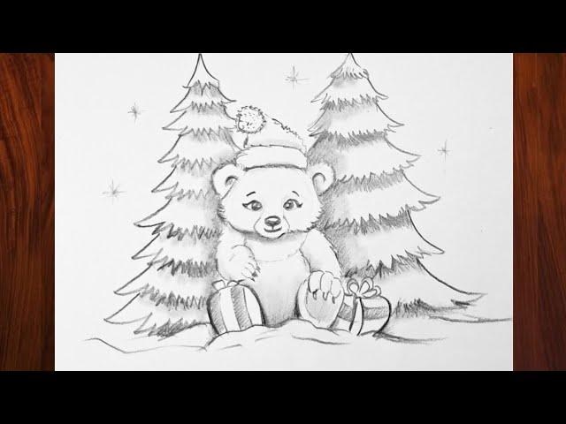 How To Draw A Teddy Bear  | How To Draw Christmas Stuff #drawing #easydrawing #christmasdrawing