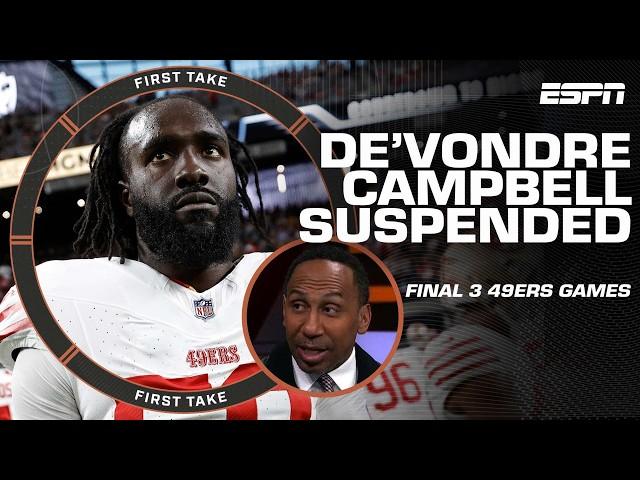  De’Vondre Campbell SUSPENDED 3 games Stephen A. & Shannon Sharpe's INSTANT reaction | First Take