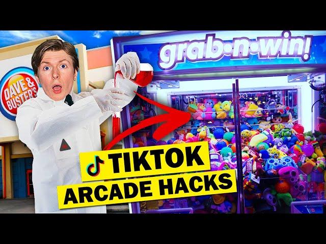 Testing Viral TikTok ARCADE HACKS at Dave and Busters!