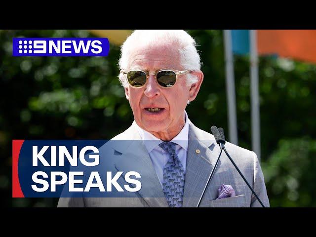 King Charles addresses Parramatta crowd | 9 News Australia