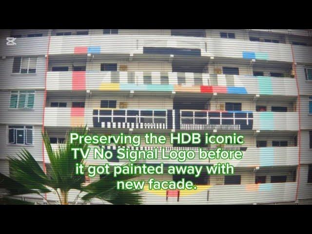 Preserving the Tampines HDB iconic ' TV No Signal ' Logo before it got painted away with new facade.