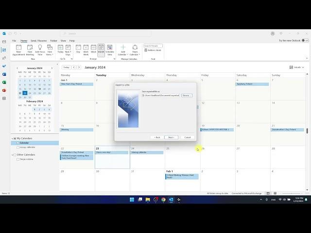 How to Export Outlook Calendar