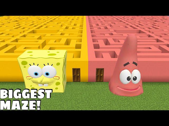 What is the BIGGEST MAZE TO CHOOSE SPONGEBOB OR PATRICK in Minecraft - Gameplay - Coffin Meme