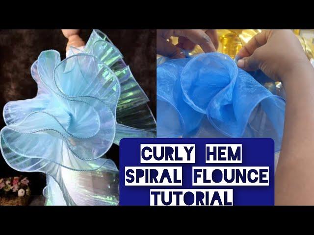 DIY Organza Spiral Flounce with Wavy Curly Hem | Easy Sewing Tutorial