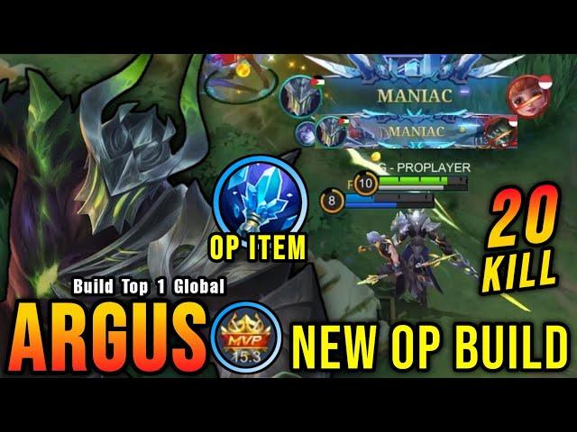 20 Kills + 2x MANIAC!! New OP Build for Argus Almost SAVAGE!! - Build Top 1 Global Argus ~ MLBB