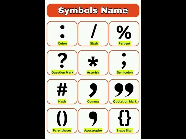 Symbol name #symbols #mathsymbols  #vocabulary #english