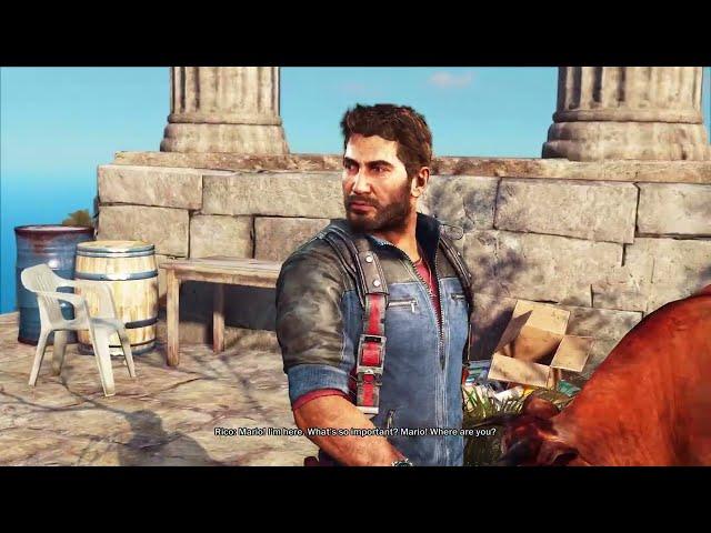 Funny Moments: Mario Teases Rico with a Cow in Just Cause 3