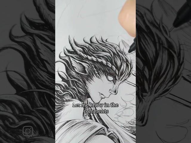 How I (try to) draw in Kentaro Miura manga style - WIP of BERSERK fanart with Guts & Femto teams 