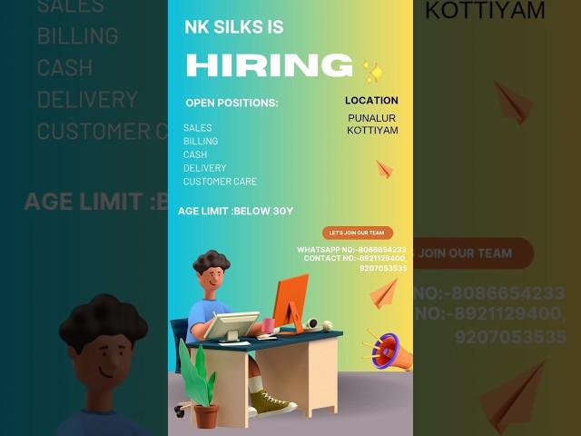 JOB VACANCY IN KOLLAM, KERALA. #jobs #recruitment #trending #news #recent #india #kerala#kollam