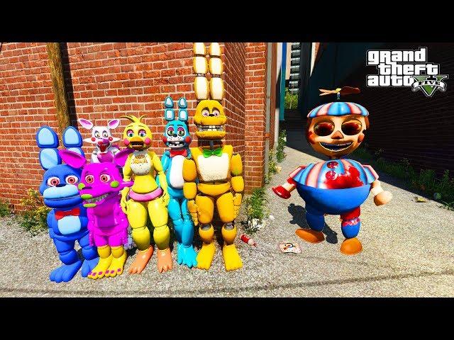 GTA 5 FNAF ANIMATRONICS - HOW TOY ANIMATRONICS AND SPRINGBONS SAVED CHILDREN FROM ZOMBIES - BALUNES