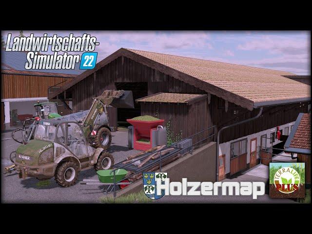 LS22 HOLZERMAP mit TerraLife+ Unterreiter Hof #024 Kälberheu Produktion aufstellen