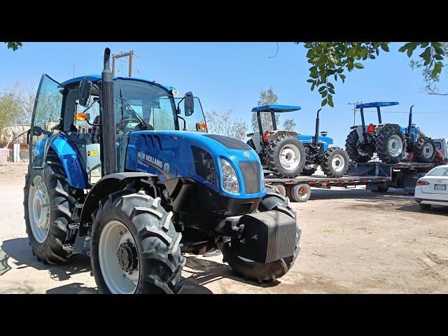 DELIVERY OF 4 TRACTORS NEW HOLLAND PHILOSOPHY IS A DELIVERY OF QUALITY TO ITS NEW OWNERS video 1
