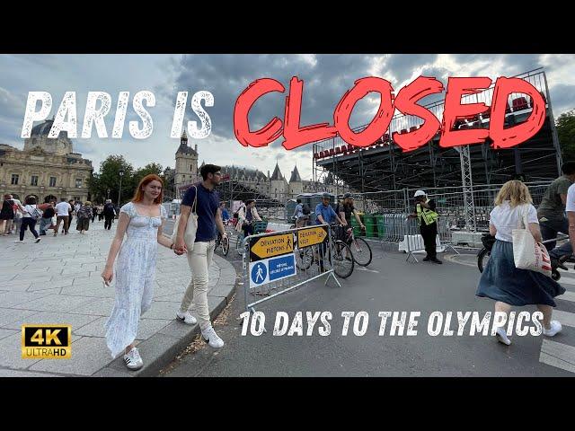 [4K] Paris on Olympic Lockdown: City Center Chaos Before 2024 Olympics  Tourists Beware!