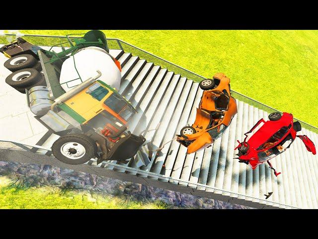 Cars vs Stairs #3 – BeamNG.Drive