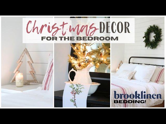 Christmas Bedroom Decor ~ Cozy Winter Bedroom ~ Brooklinen Bedding ~ Minimalist Christmas Decor