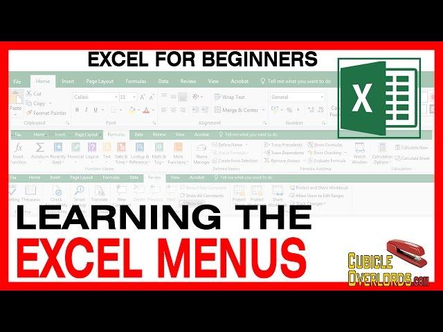 A tour through the Excel Menus - Microsoft Excel for beginners