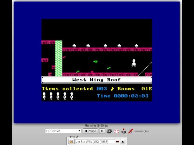 Jet Set Willy - Amstrad CPC - emulador CPCBox