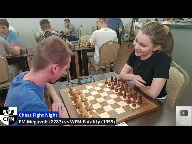 FM Megavolt (2287) vs WFM Fatality (1959). Chess Fight Night. CFN. Blitz