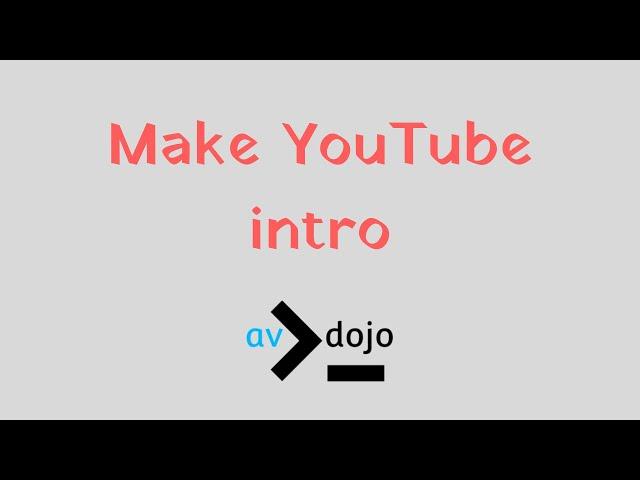 How to make YouTube intro | simplest way | make Logo for your channel |