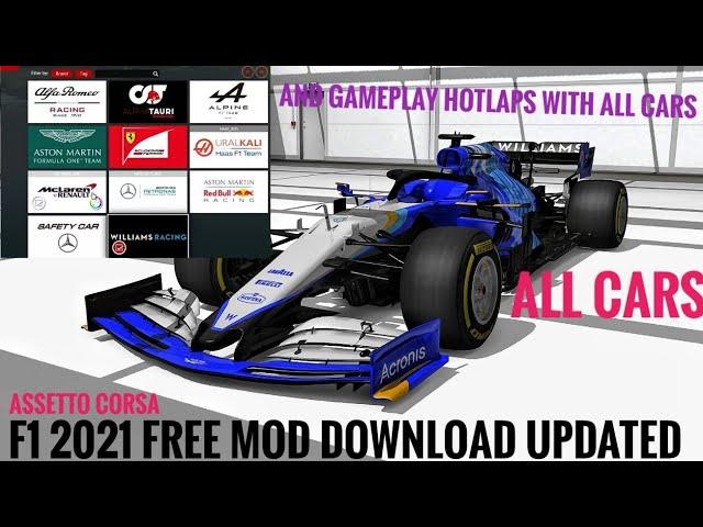 Assetto corsa FREE F1 2021 UPDATED MOD DOWNLOAD free f1 2021 mod for Assetto Corsa + Gameplay Hotlap