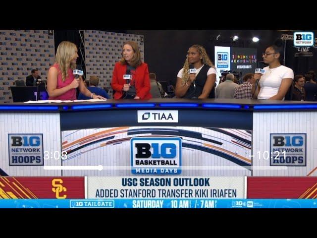 Kiki iriafen and juju Watkins  interview | BIG 10 tip-off usc women’s basketball