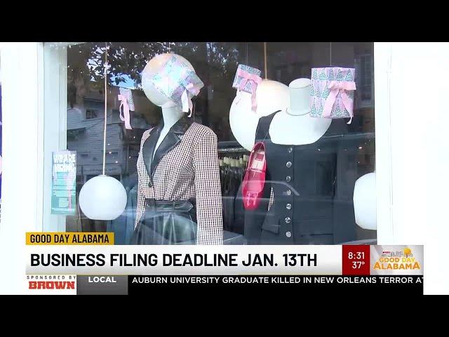 Business filing deadline Jan. 13