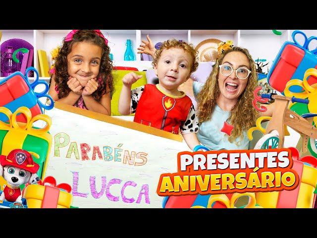 ABRINDO TODOS OS PRESENTES DE ANIVERSARIO DE 2 ANOS DO LUCCA - FAMÍLIA BELLA LISA E LUCCA SHOW