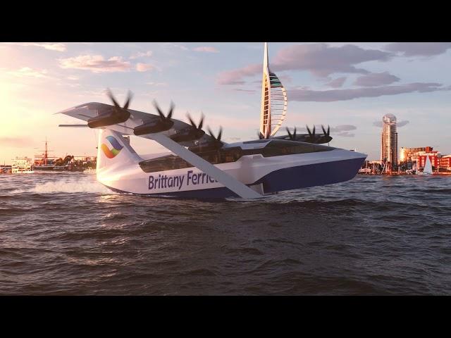 Brittany Ferries eyes the future - with battery-powered, sea-skimming “flying ferries”