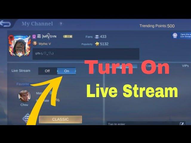 How to Turn on live stream on Ml 2022 | Mlbb |