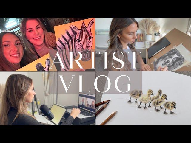 Artist Vlog - Paint + Sip with Shannon Mullin, commissions, exciting meetings & upcoming workshop!