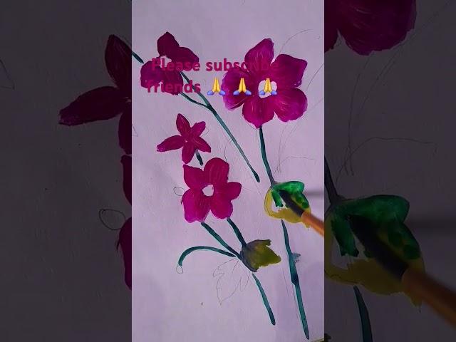 Flower art #flowerart #flowers #artist #pinkflower #floralpainting #painting #easypaintingtechnique