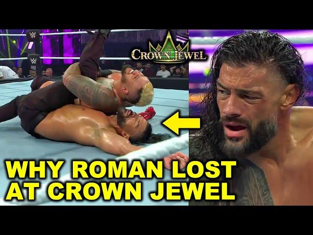 Why Roman Reigns Lost at WWE Crown Jewel 2024 After Pin by Solo Sikoa as Usos & Old Bloodline Lose