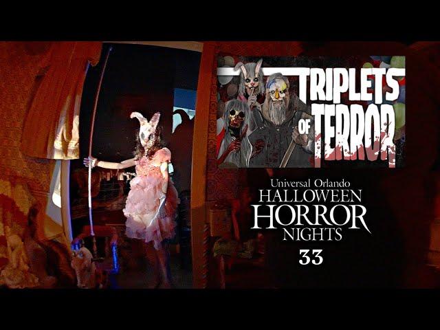 2024 Triplets of Terror Haunted House 4K POV HHN 33 Universal Studios Florida