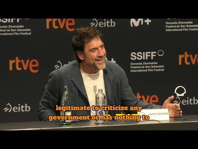 JAVIER BARDEM : Israel is committing crimes against humanity in Gaza.