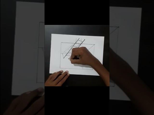 How to draw easy 3d Ladder Illusion inside  the hole Drawing/ #3dDrawing #viral #short