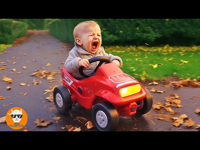 POWER CAR BABY ! Cutest Babies Playing and Crying with Car  - Funny Baby Videos | Just Funniest